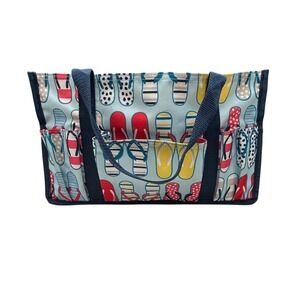 Thirty-One Utility Tote Bag Flip Flop Beach Organizer Small Multi Pocket Storage